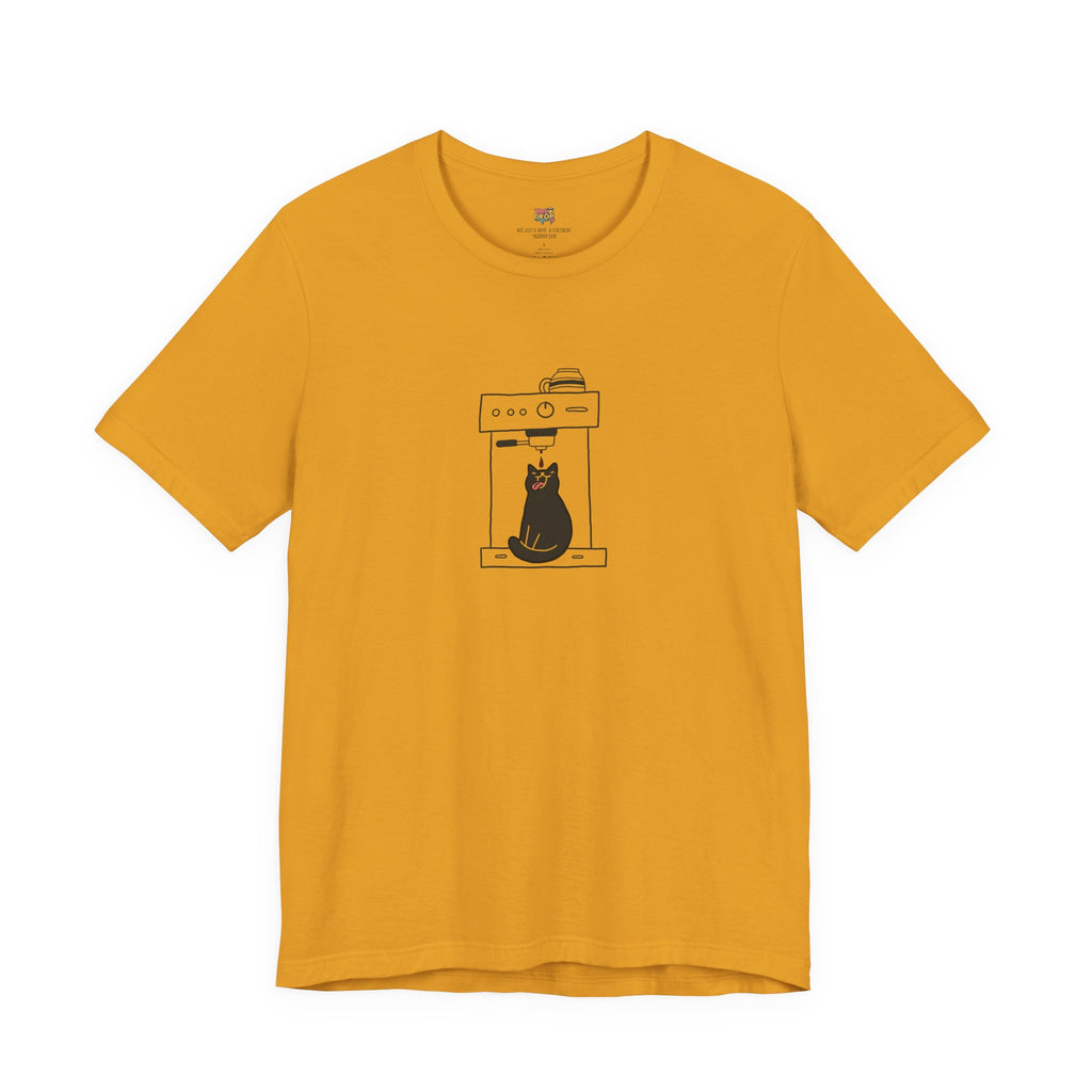 Espresso Cat Graphic Tee – Ironic Minimalist Coffee Streetwear
