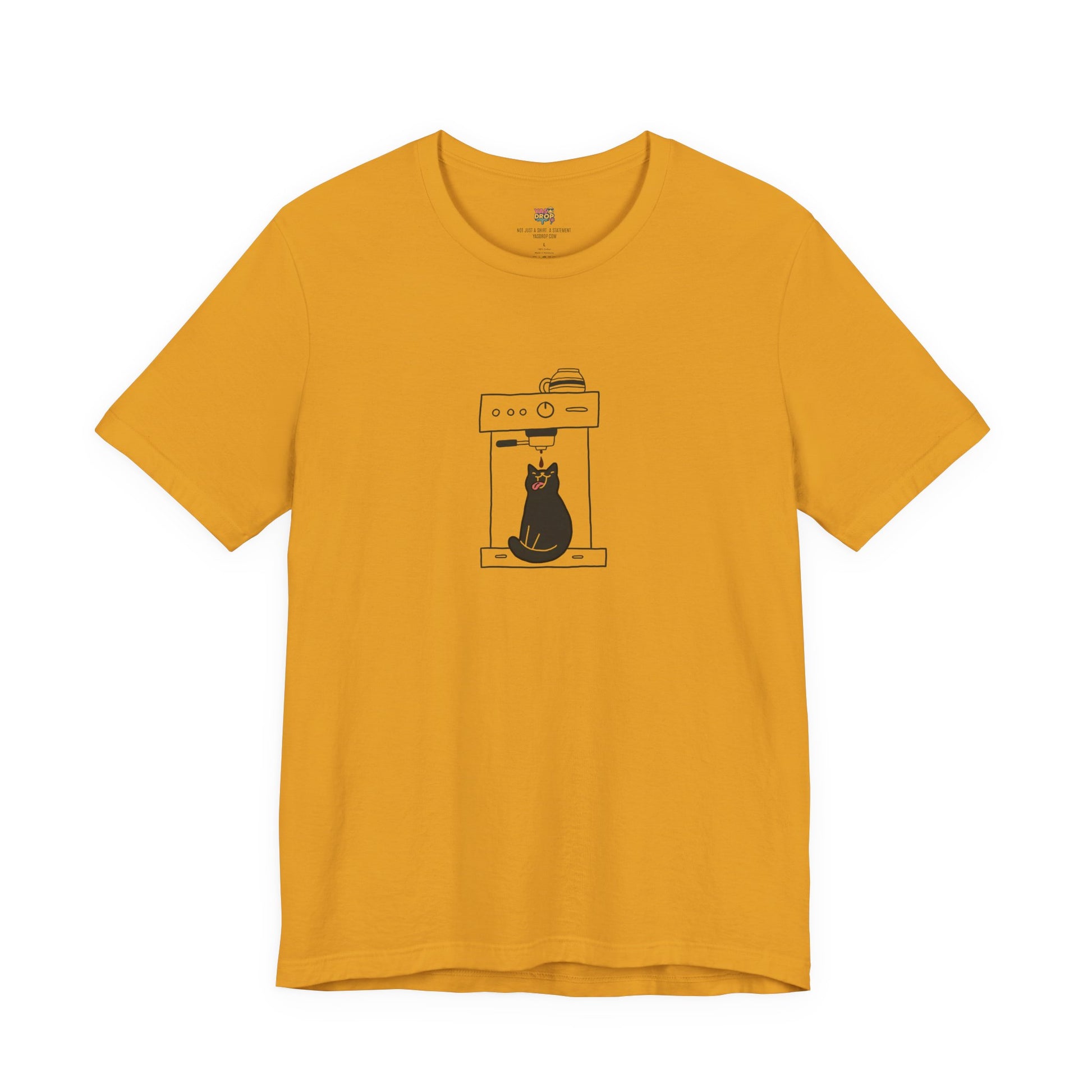 Espresso Cat Graphic Tee – Ironic Minimalist Coffee Streetwear