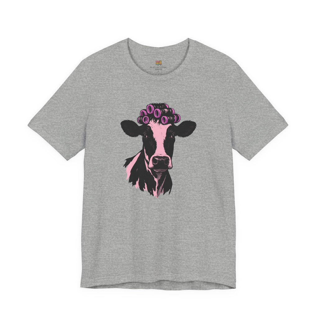 "In My Lane" Cow in Rollers Graphic Tee – Aesthetic Ironic Minimalist Streetwear