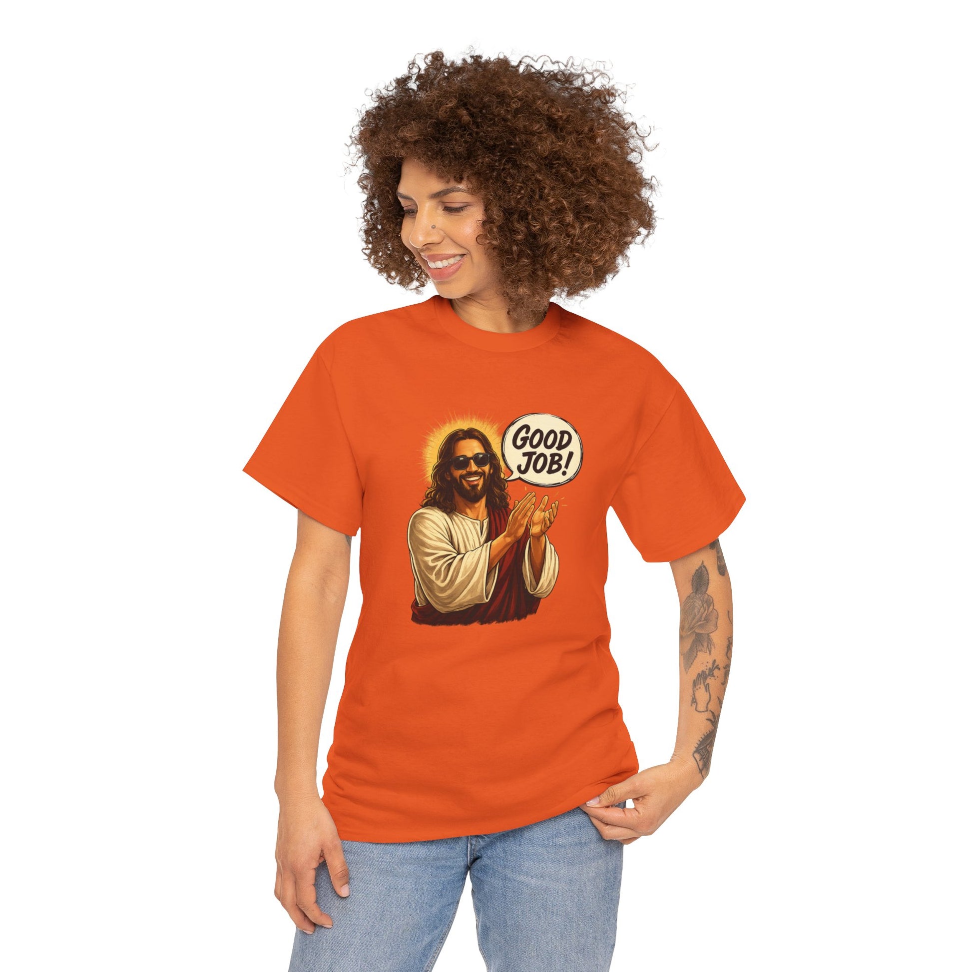 The "Good Job" Savior Graphic Tee – Ironic Streetwear / Retro Aesthetic Unisex Shirt