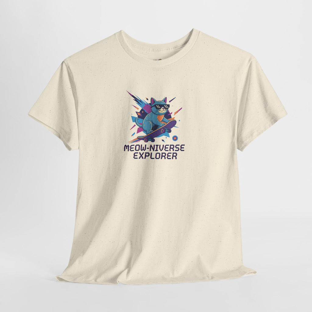 MEOW-NIVERSE EXPLORER: Retro Cyber Cat Skater Tee