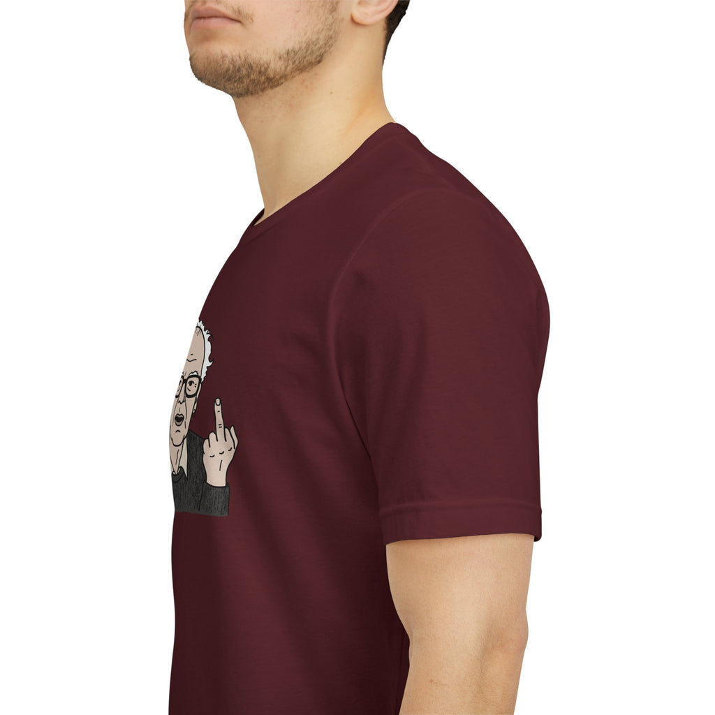 Grumpy Old Man Middle Finger Graphic Tee – Ironic Minimalist Aesthetic Streetwear T-Shirt