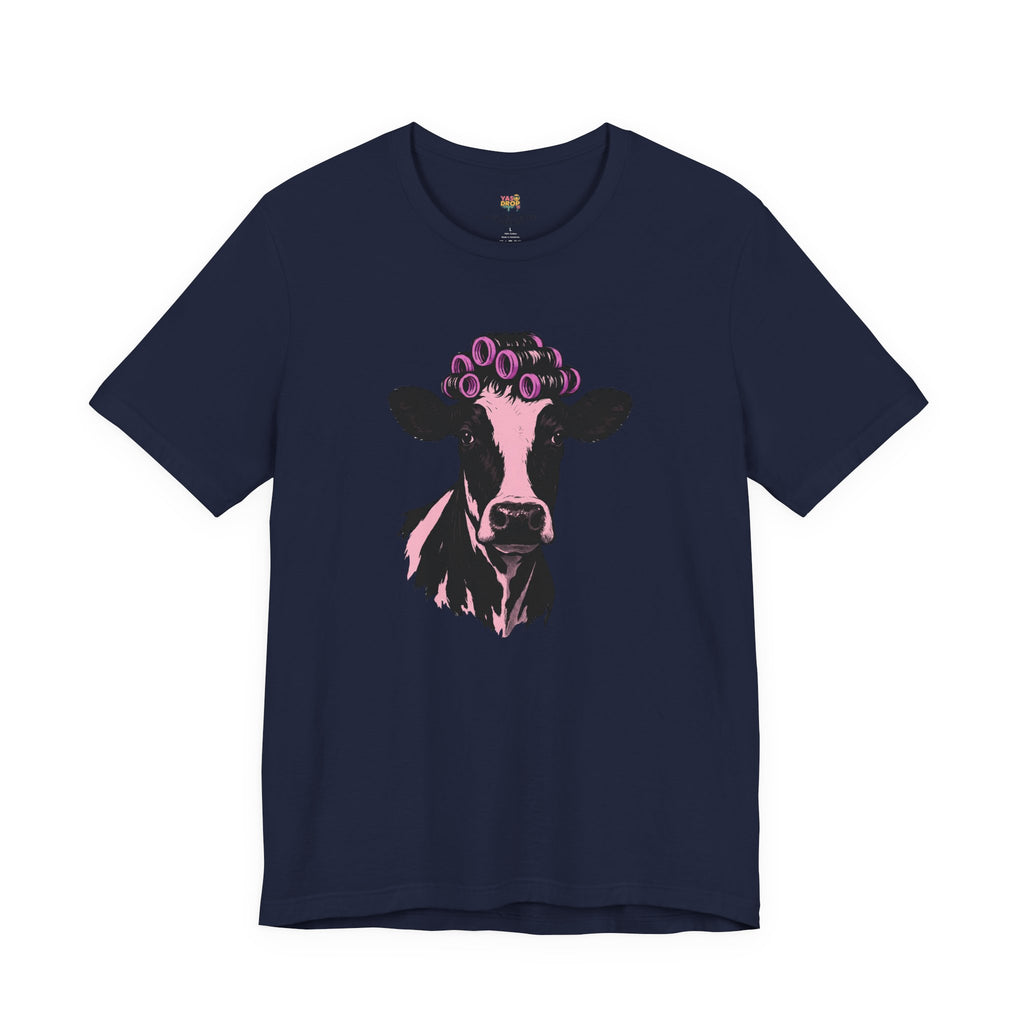 "In My Lane" Cow in Rollers Graphic Tee – Aesthetic Ironic Minimalist Streetwear