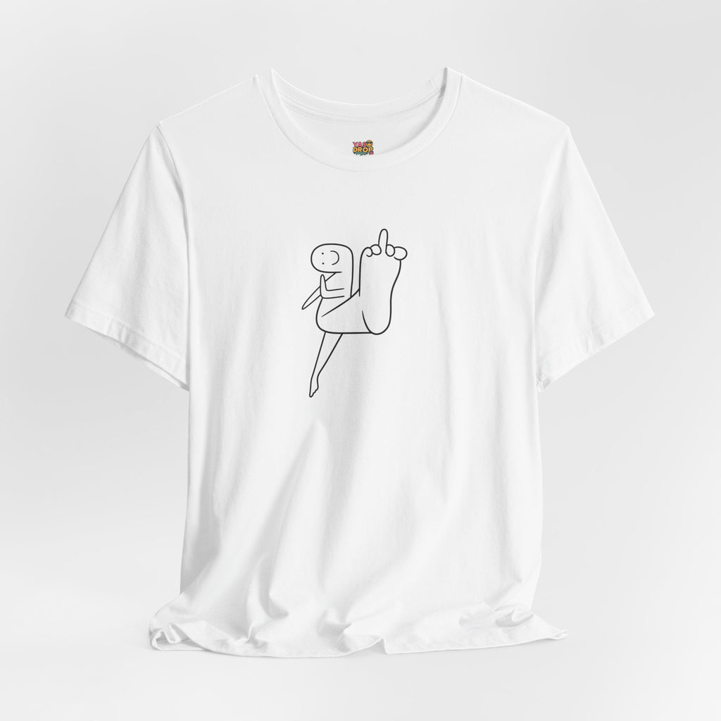 "Mood" Minimalist Graphic Tee – Ironic Middle Finger Doodle Streetwear T-Shirt