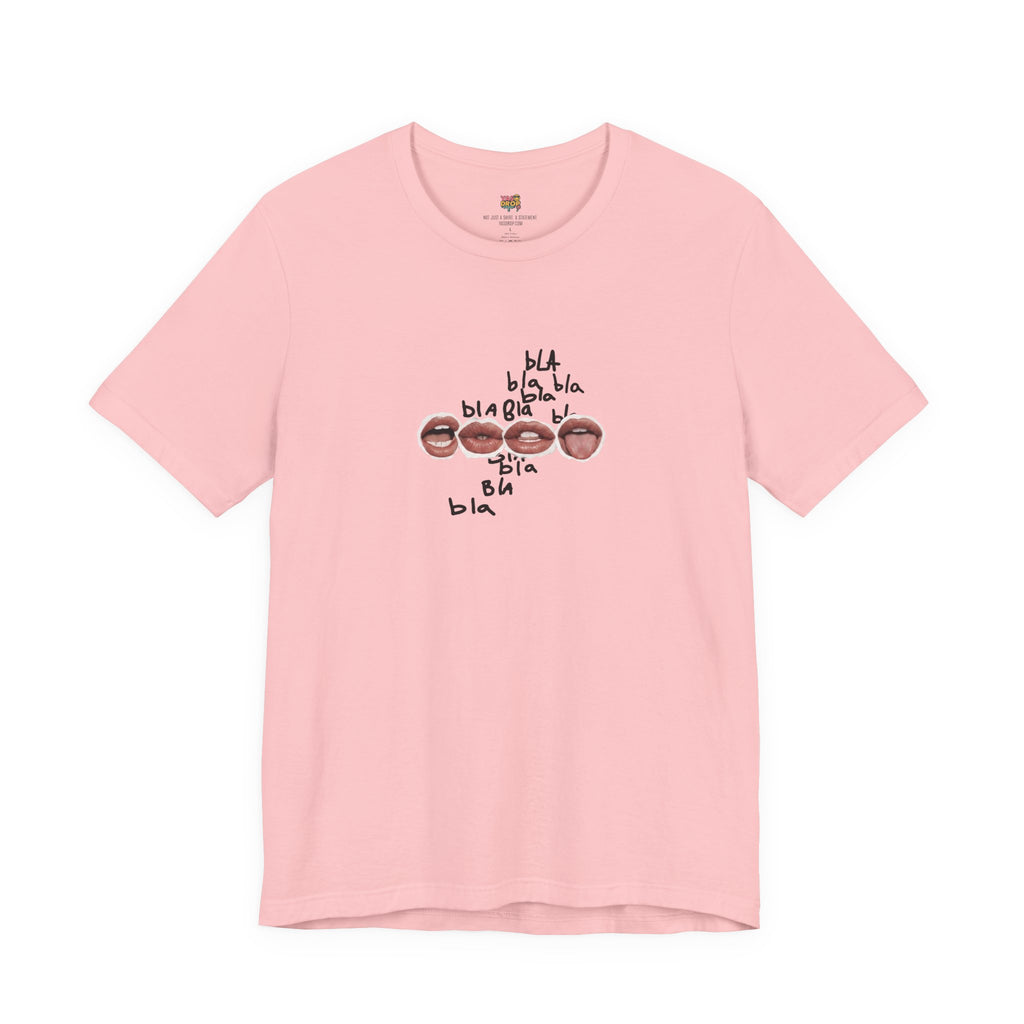 "Bla Bla Bla" Graphic Tee – Ironic Minimalism Streetwear T-Shirt pink