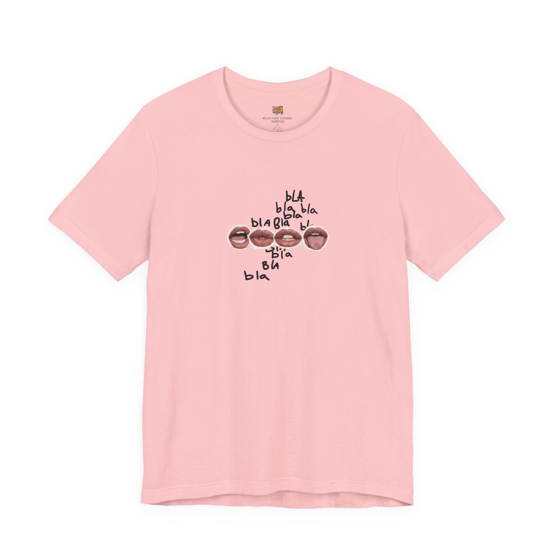 "Bla Bla Bla" Graphic Tee – Ironic Minimalism Streetwear T-Shirt pink