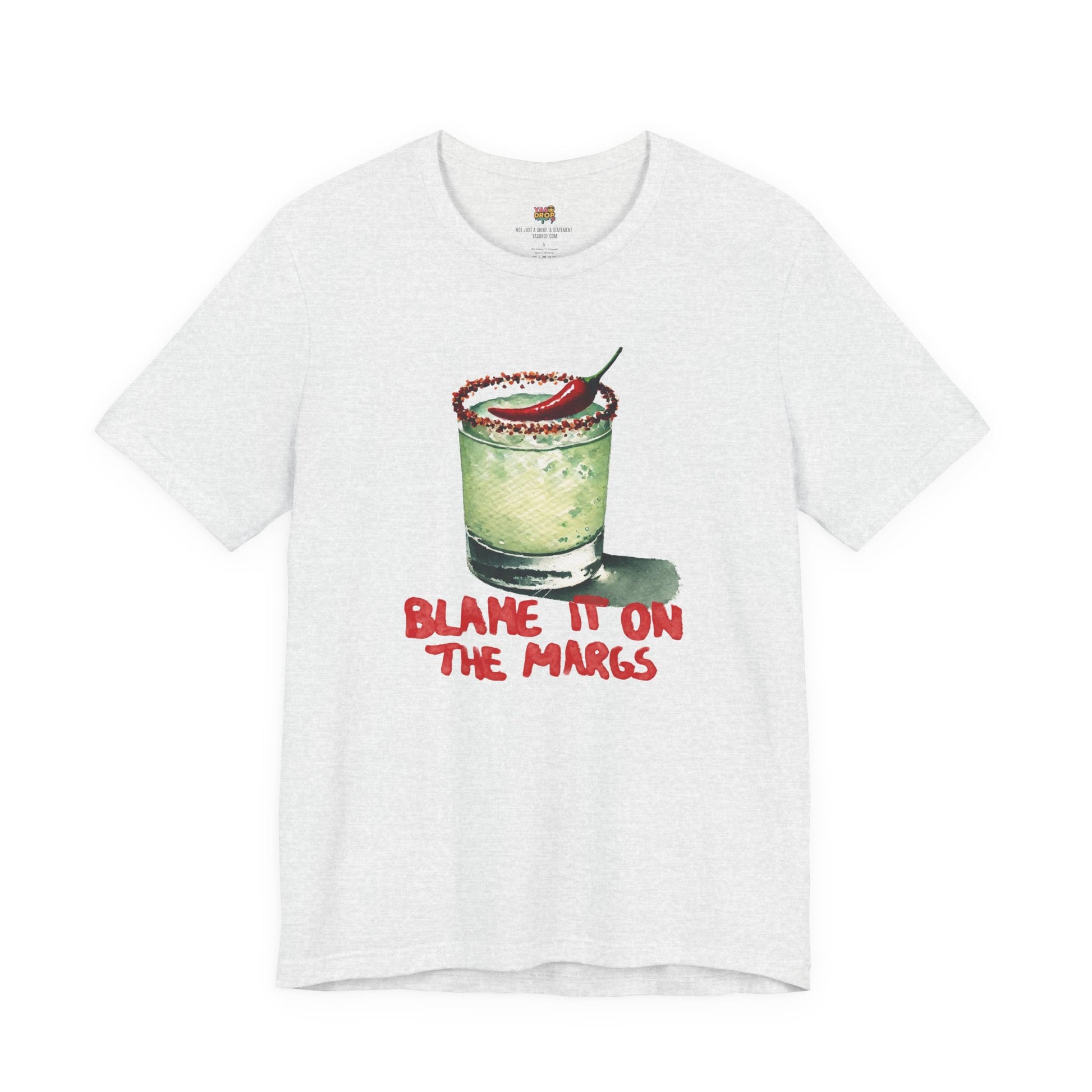 "Blame It On The Margs" Spicy Margarita Graphic Tee - Aesthetic Streetwear heather white