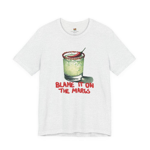 "Blame It On The Margs" Spicy Margarita Graphic Tee - Aesthetic Streetwear heather white