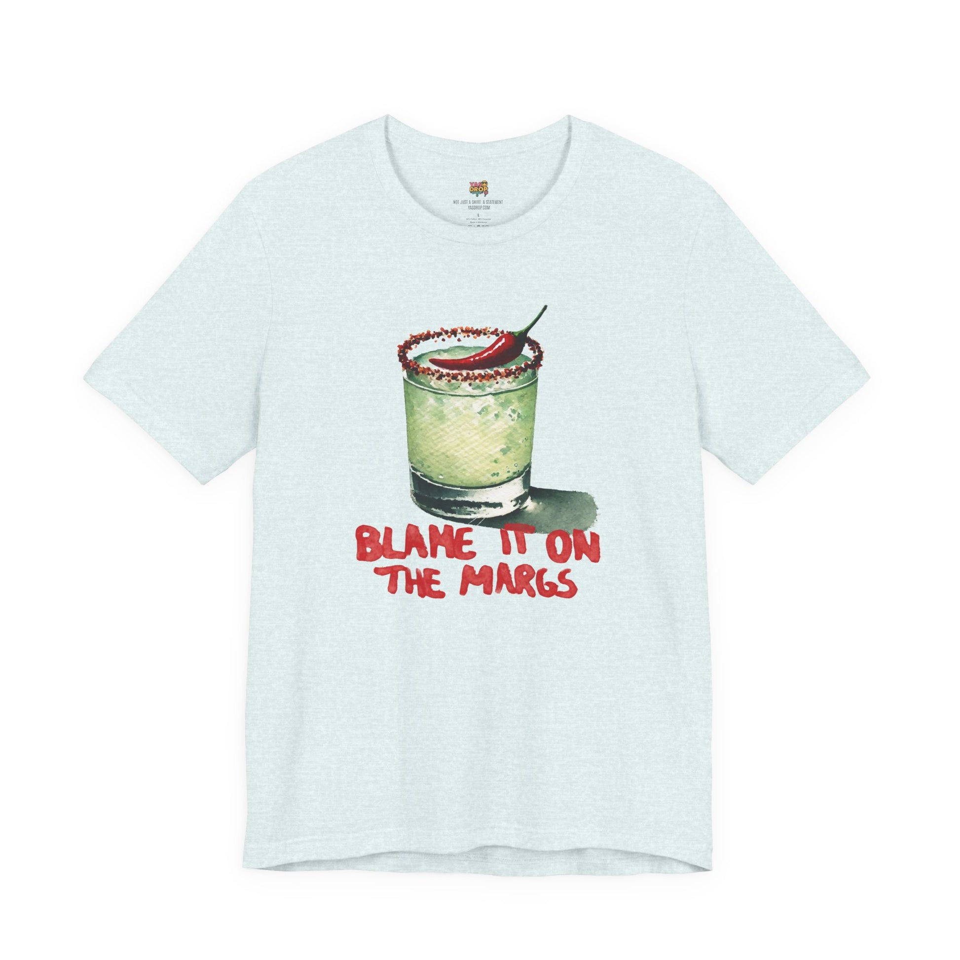 "Blame It On The Margs" Spicy Margarita Graphic Tee - Aesthetic Streetwear light blue