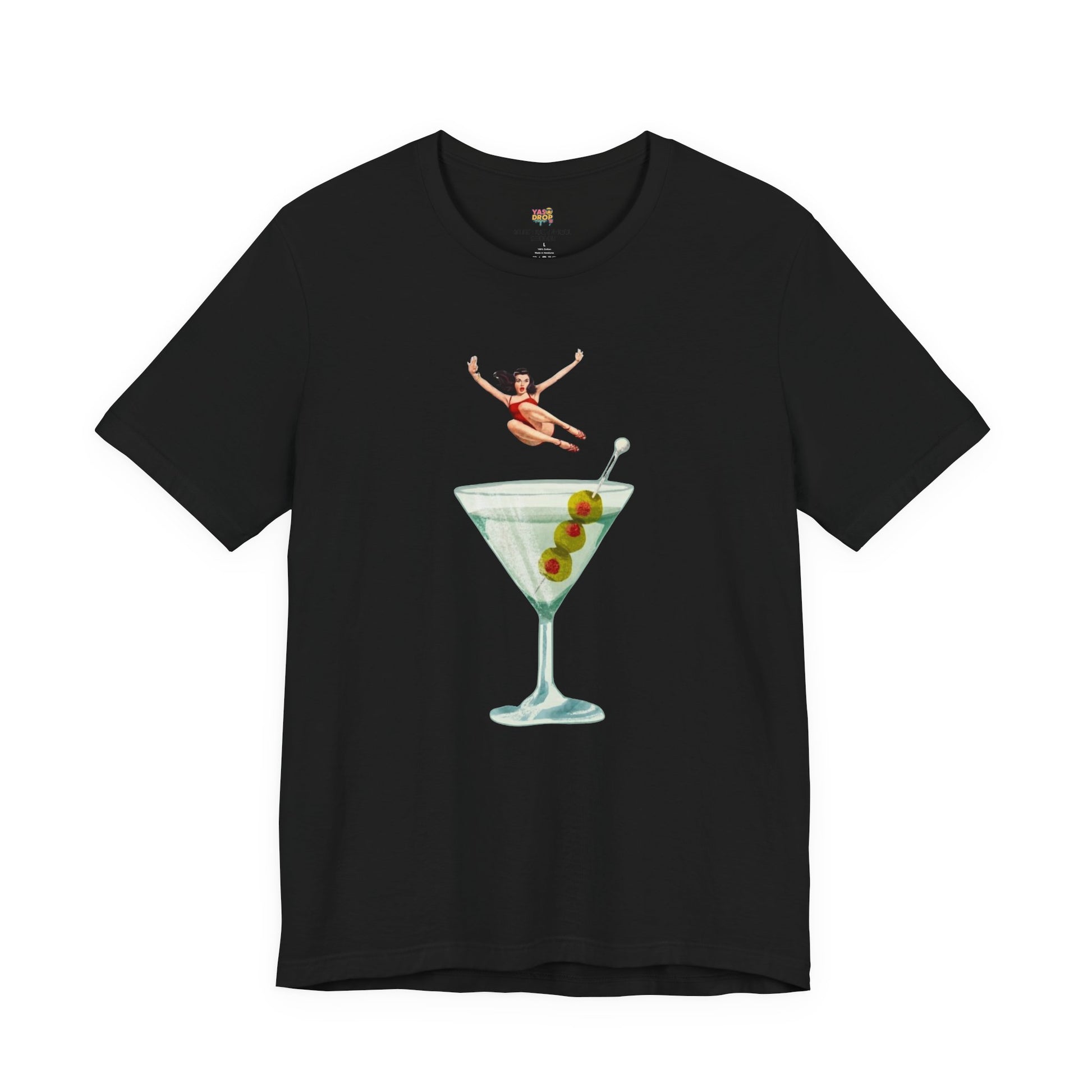 Dirty Martini Girl Graphic Tee - Retro Aesthetic Streetwear T-Shirt black