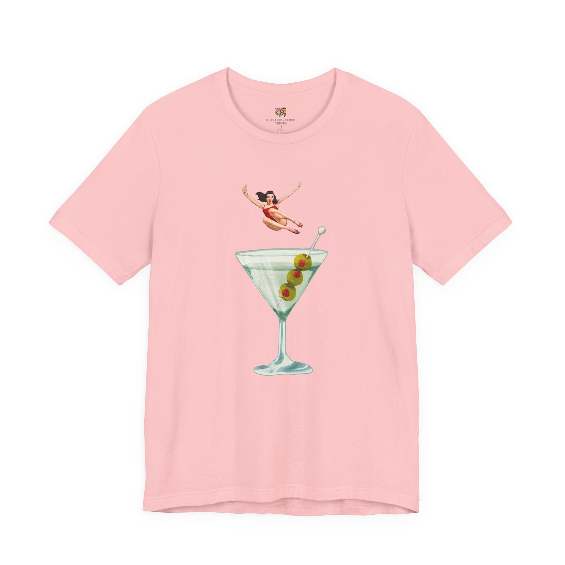 Dirty Martini Girl Graphic Tee - Retro Aesthetic Streetwear T-Shirt pink