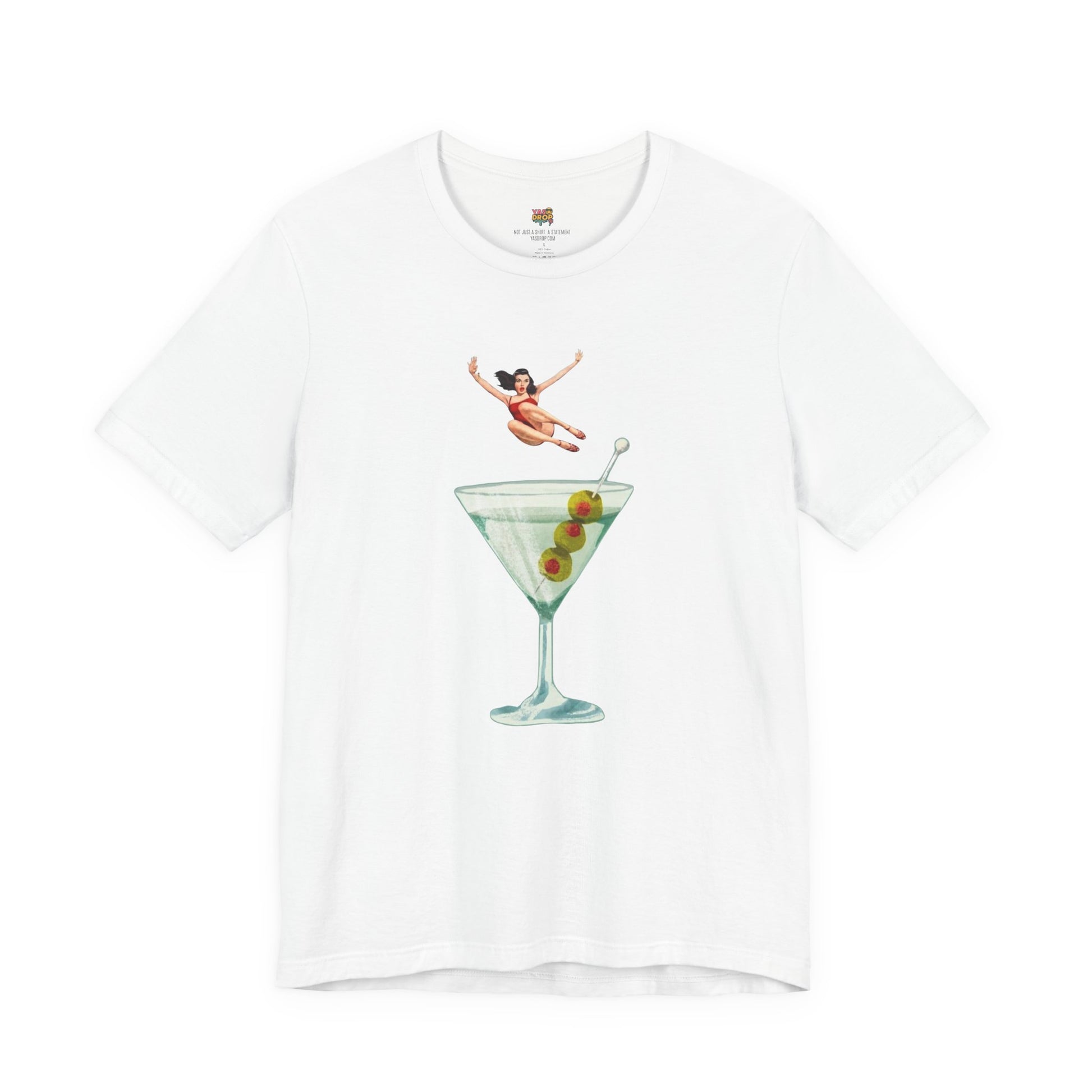 Dirty Martini Girl Graphic Tee - Retro Aesthetic Streetwear T-Shirt white