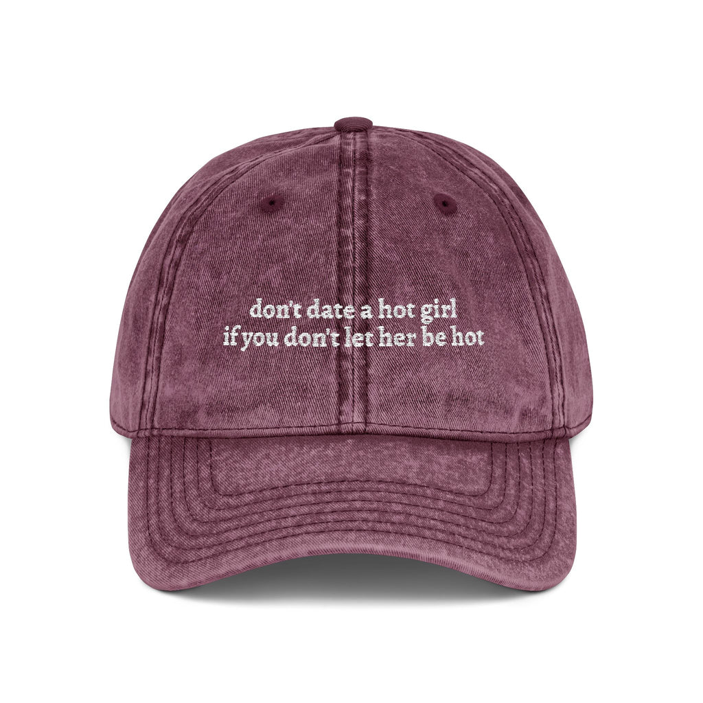 Don’t Date A Hot Girl Dad Hat | Vintage Embroidered Cap purple