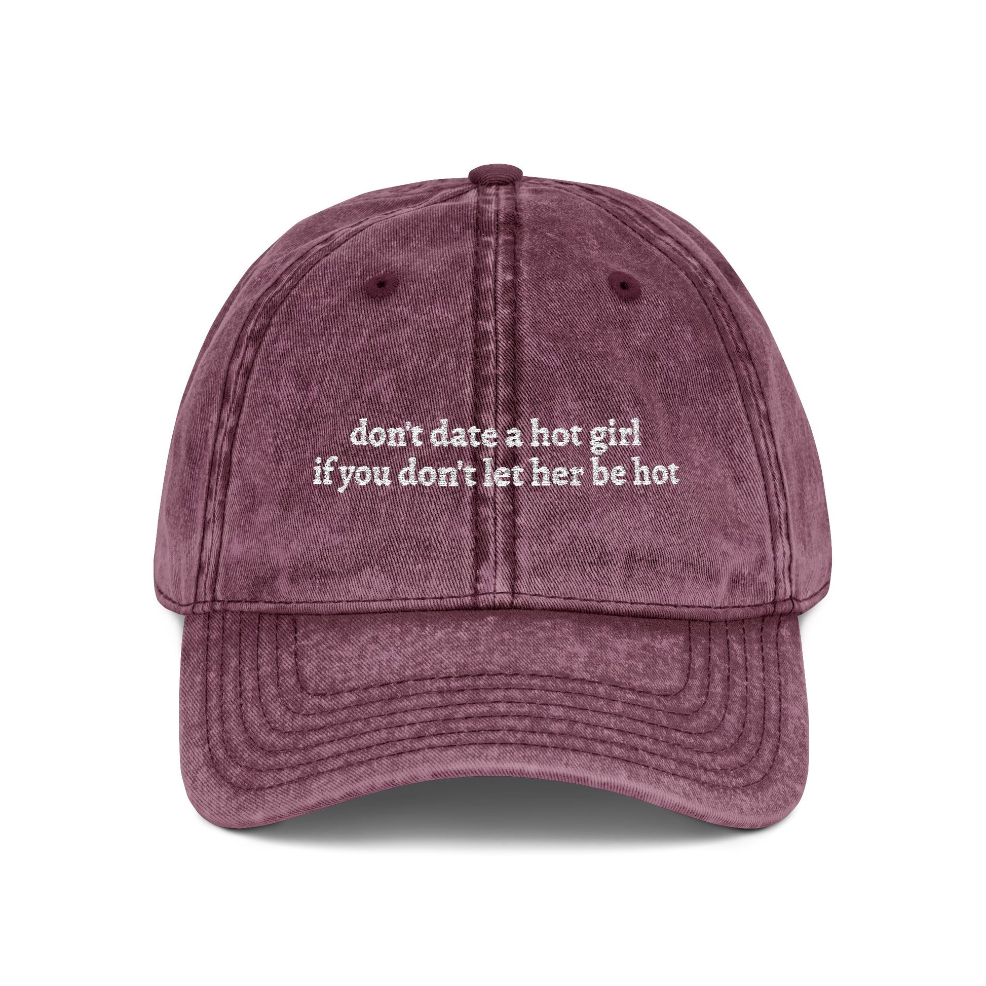 Don’t Date A Hot Girl Dad Hat | Vintage Embroidered Cap purple