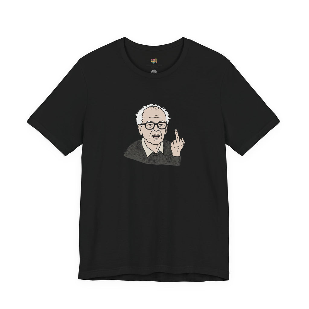 Grumpy Old Man Middle Finger Graphic Tee black