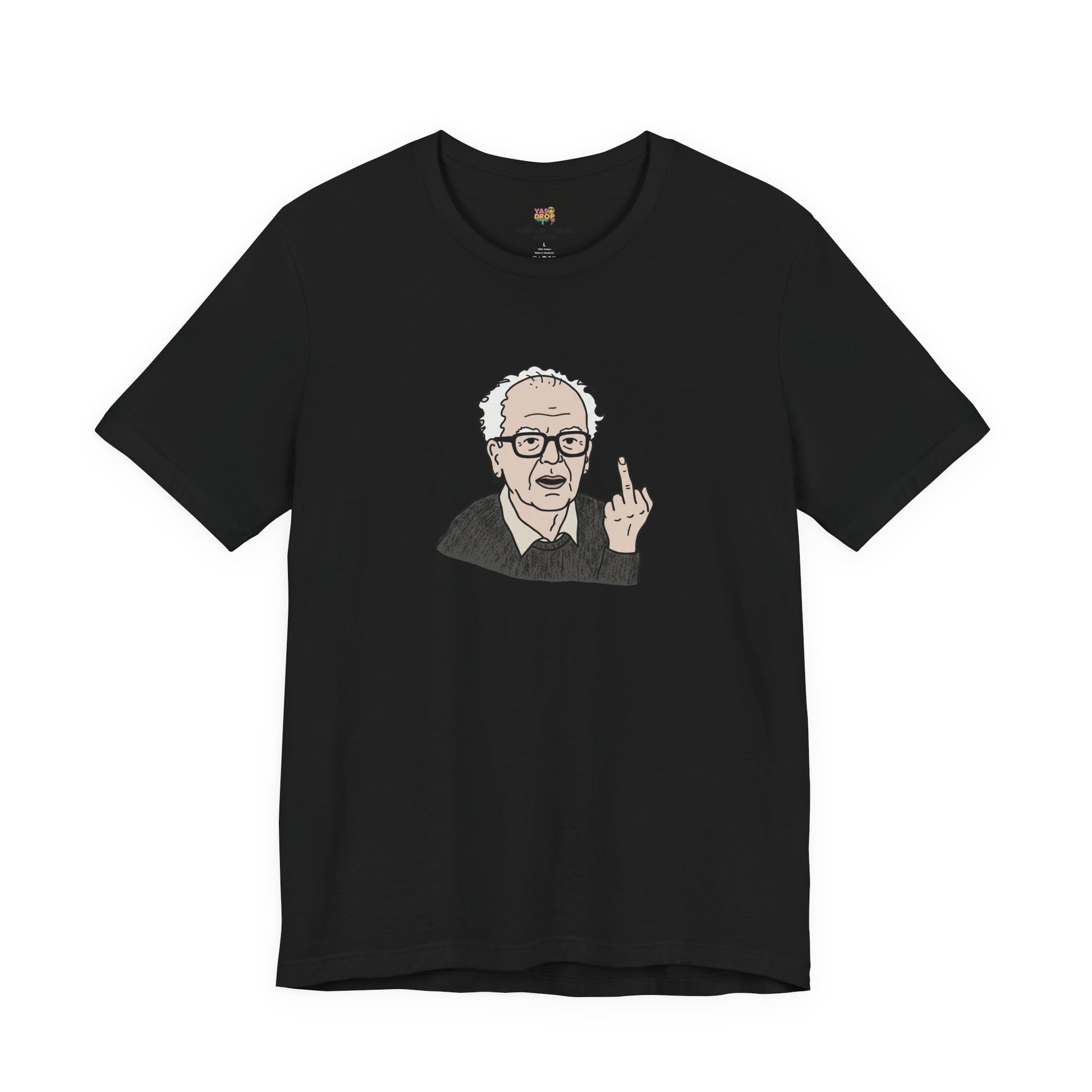 Grumpy Old Man Middle Finger Graphic Tee black