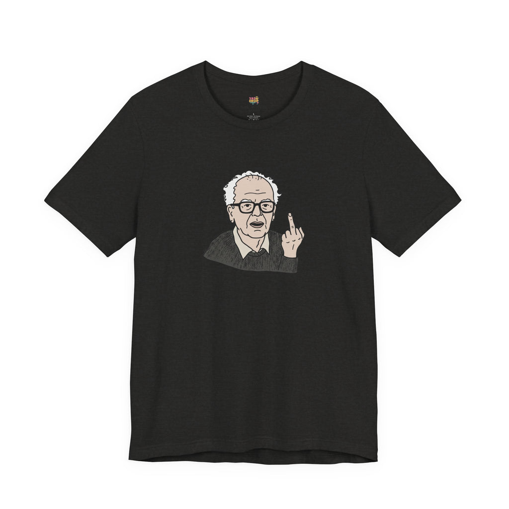 Grumpy Old Man Middle Finger Graphic Tee gray