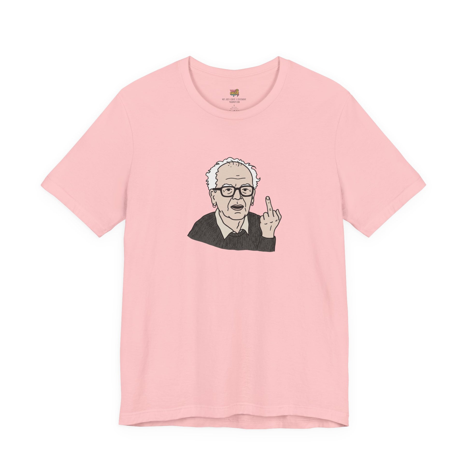 Grumpy Old Man Middle Finger Graphic Tee pink