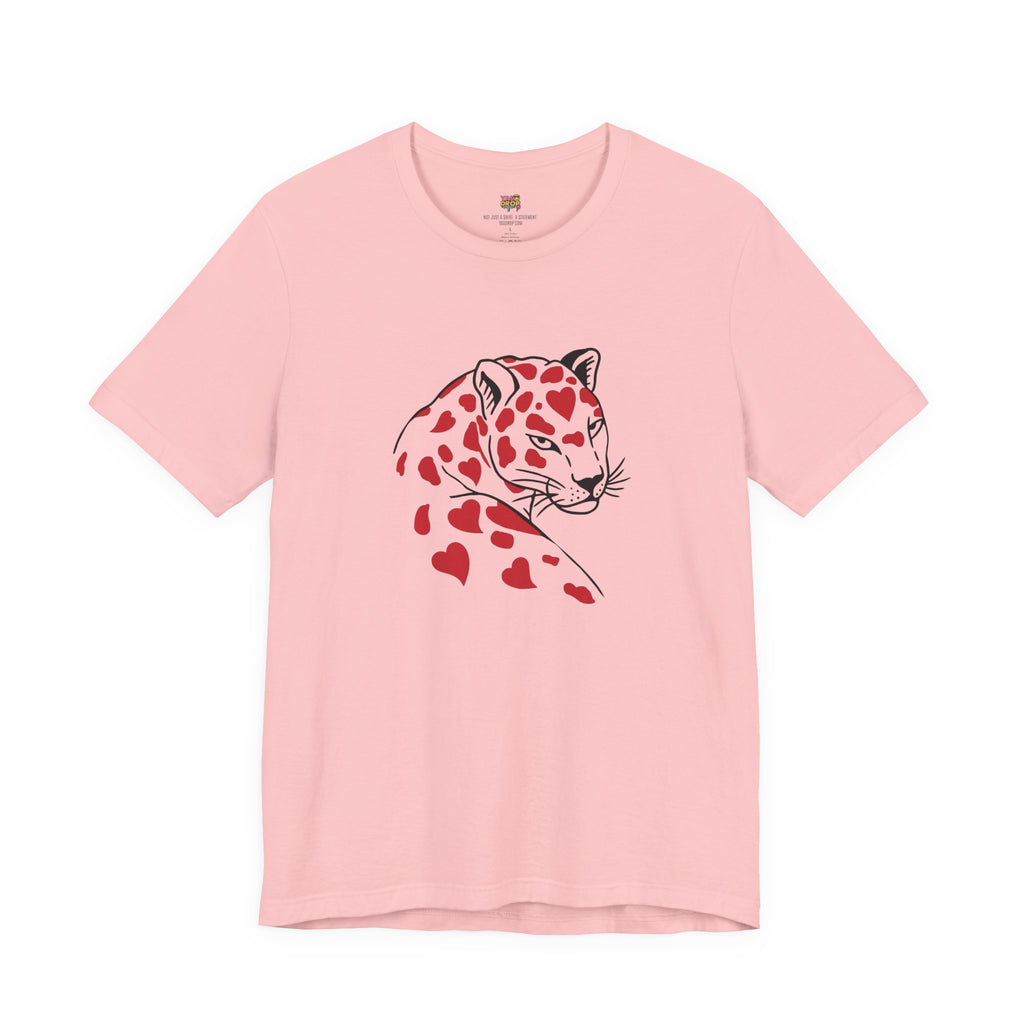 Heart Spot Leopard Graphic Tee - Aesthetic Indie Streetwear T-Shirt pink