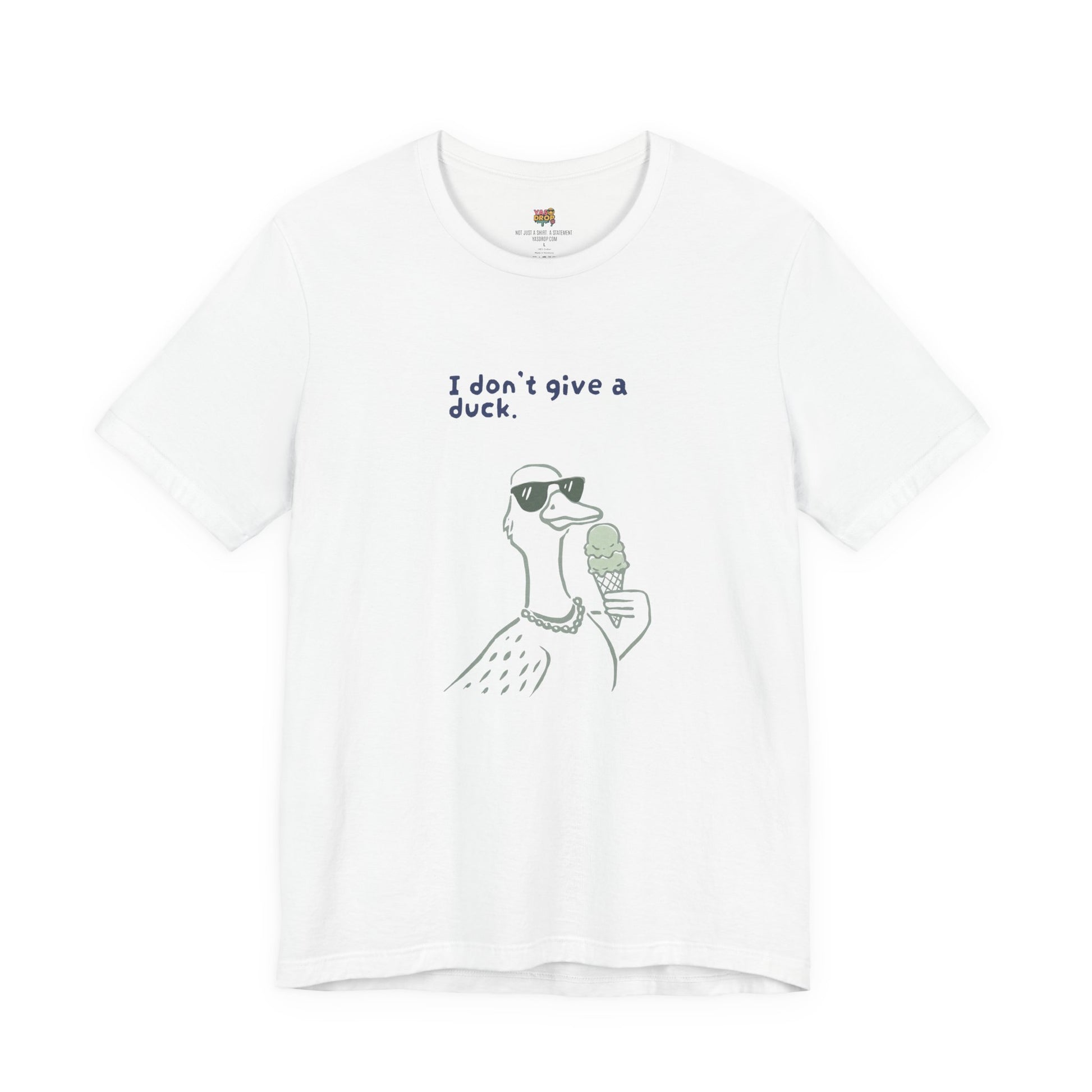 I Don't Give A Duck Graphic Tee – Ironic Minimalist Streetwear T-Shirt white