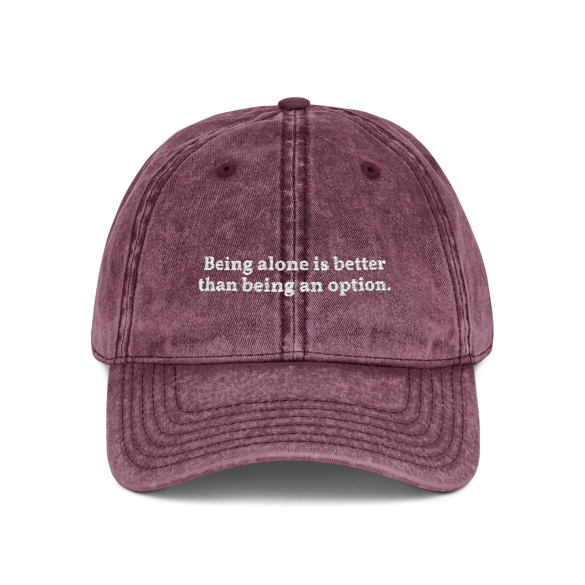 Main Character Energy Vintage Aesthetic "Being Alone" Quote Dad Hat purple