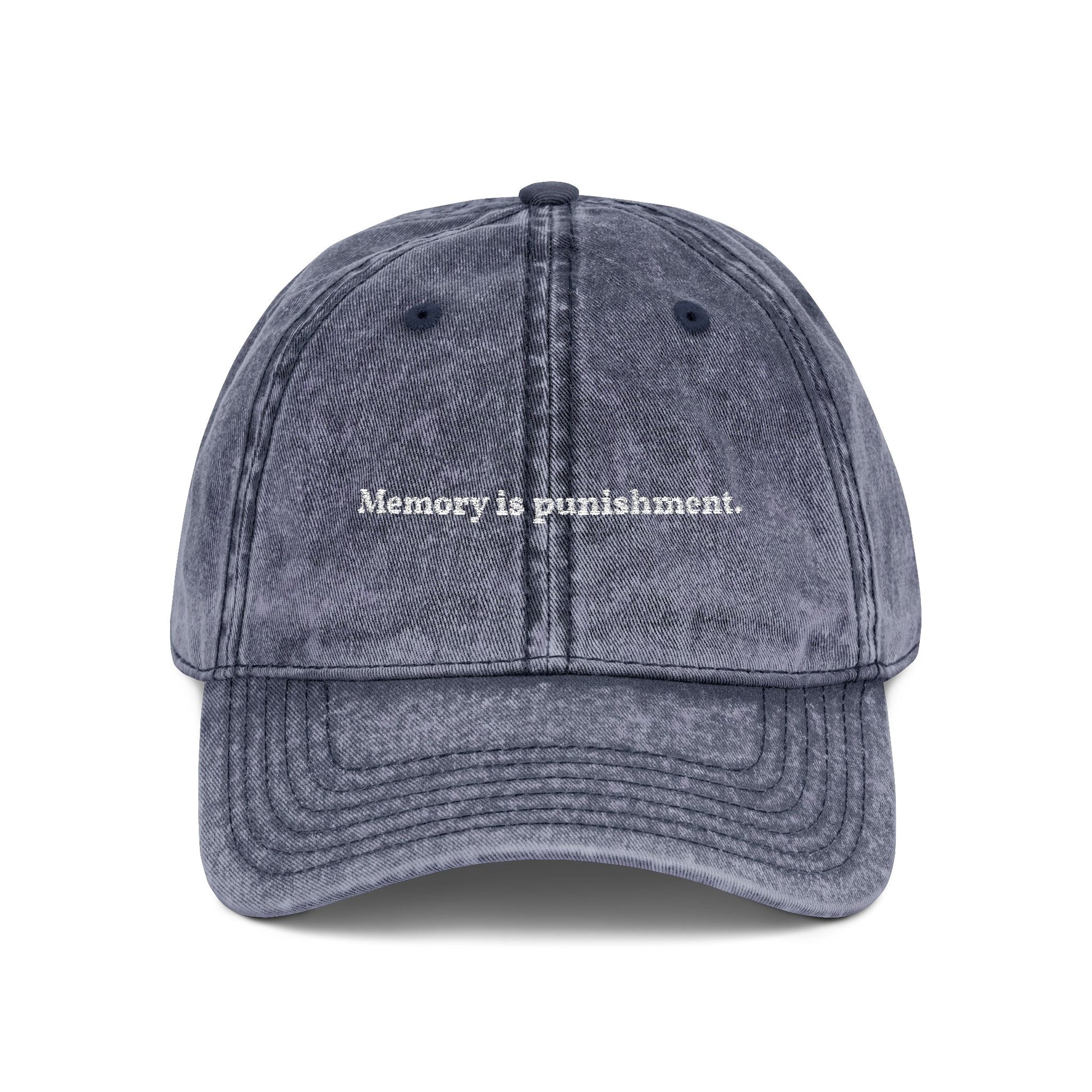 Memory is Punishment Hat | Vintage Washed Dad Cap blue