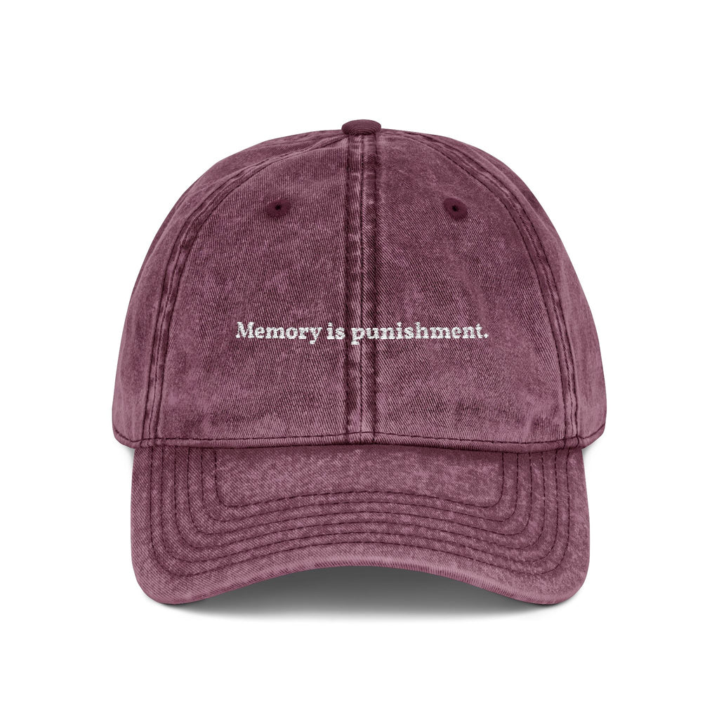 Memory is Punishment Hat | Vintage Washed Dad Cap purple