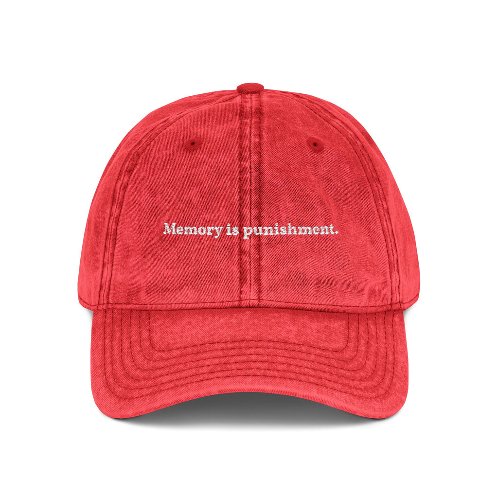 Memory is Punishment Hat | Vintage Washed Dad Cap red