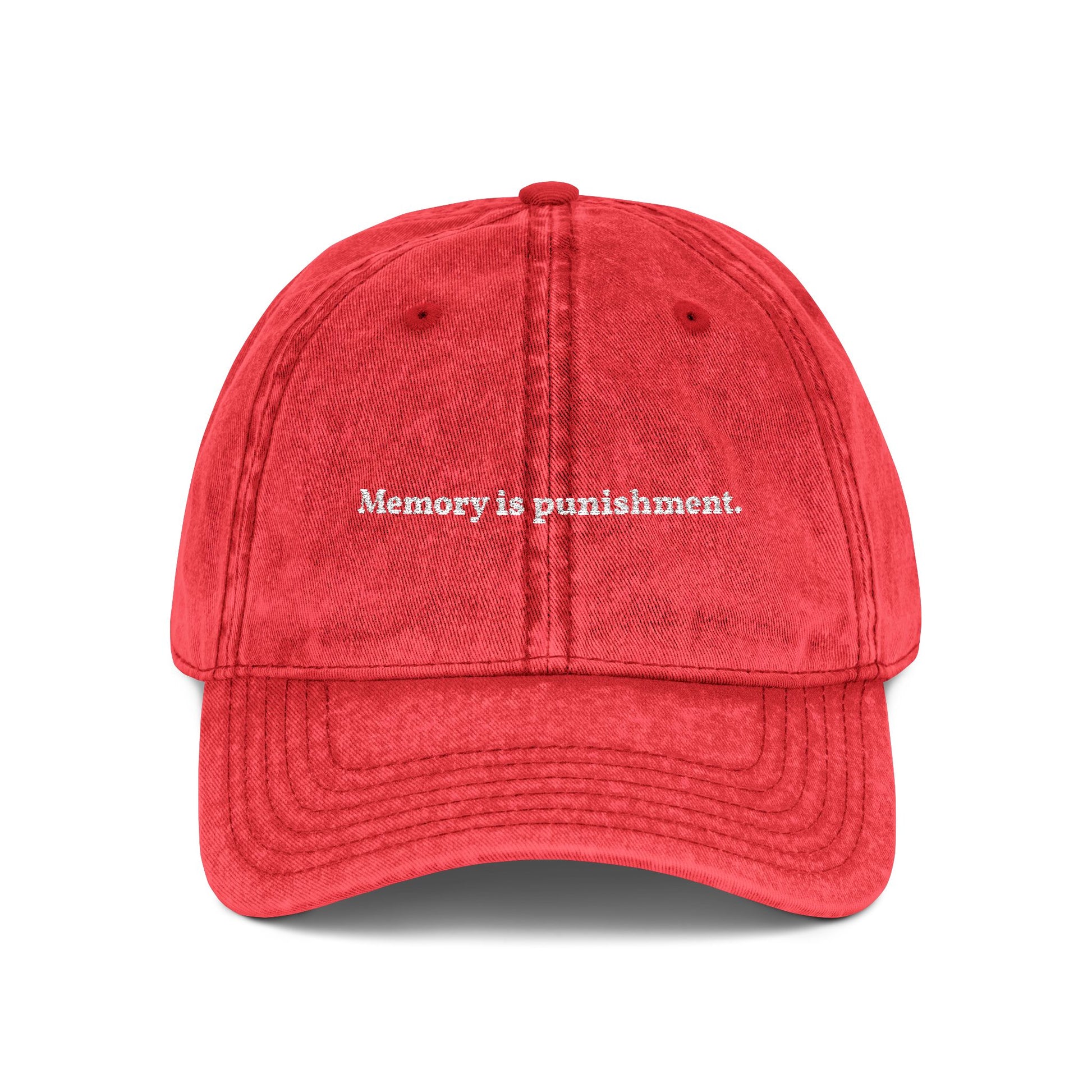 Memory is Punishment Hat | Vintage Washed Dad Cap red