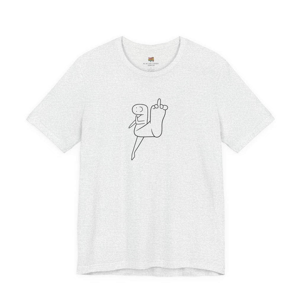 "Mood" Minimalist Graphic Tee – Ironic Middle Finger Doodle Streetwear T-Shirt ash