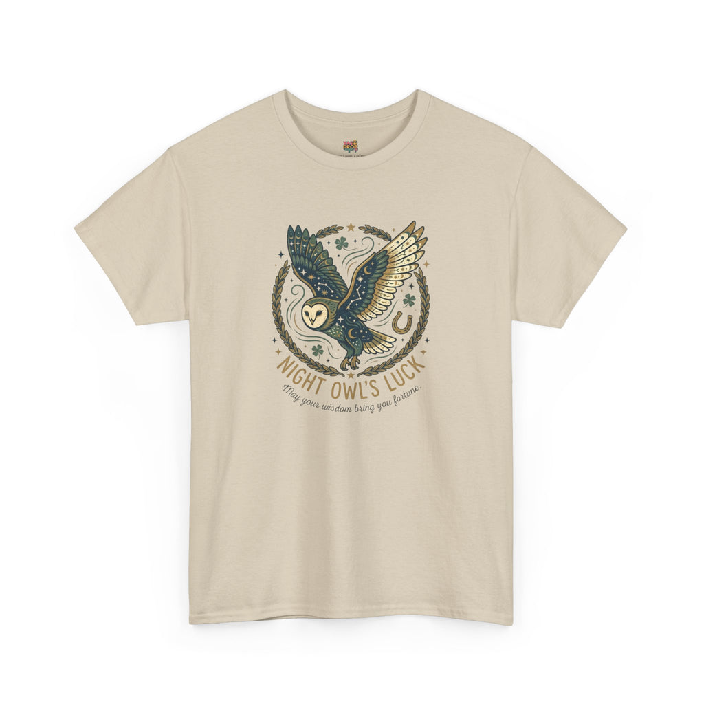 Mystical Night Owl’s Luck T-Shirt  beige