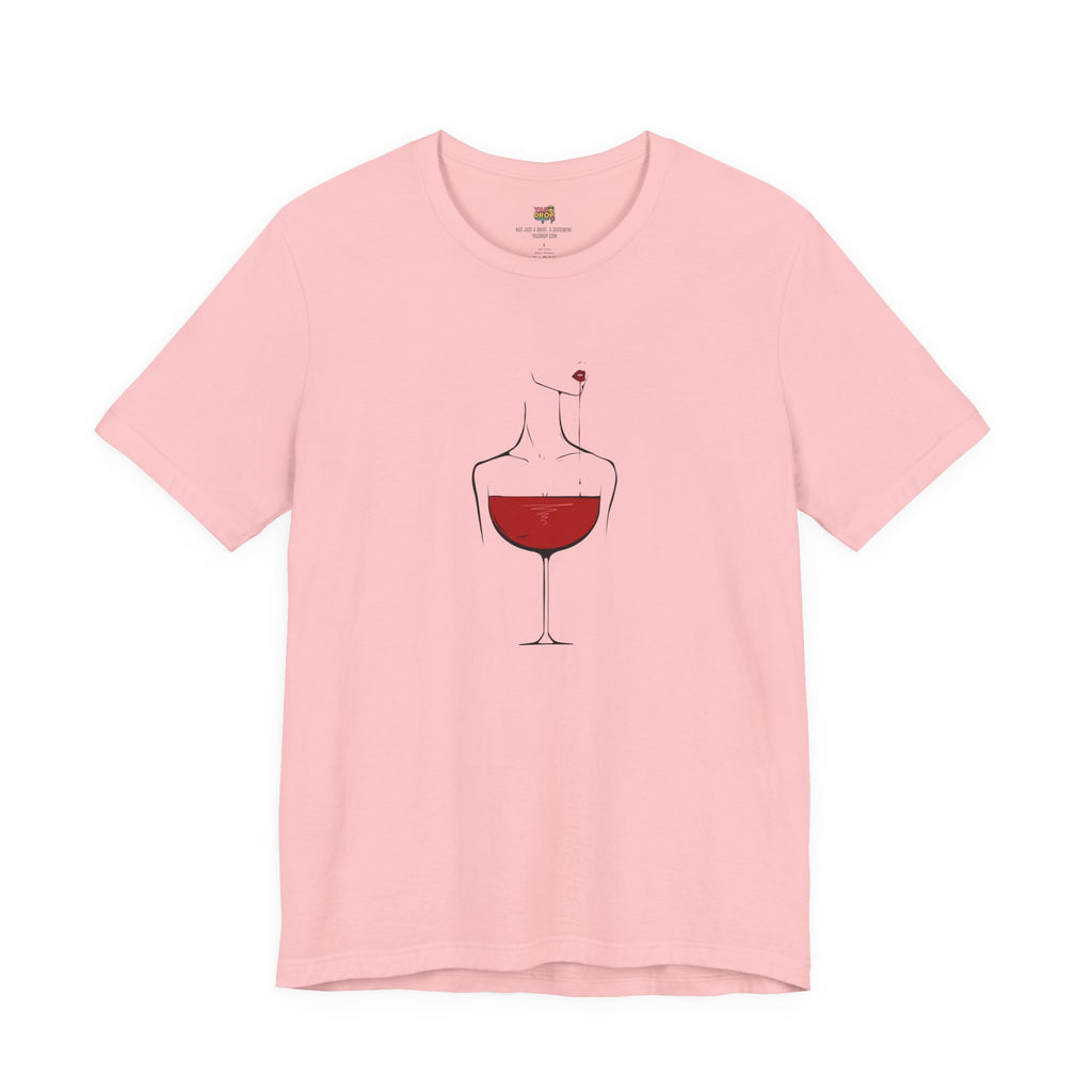 Pour Decisions Premium Graphic Tee – Minimalist Wine Aesthetic Streetwear pink
