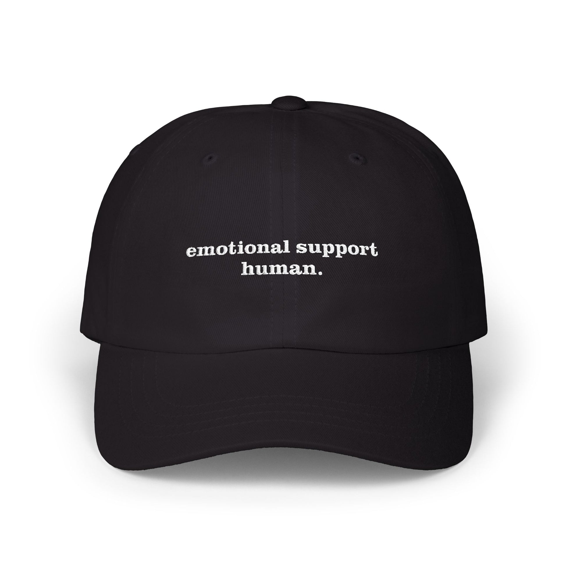 Premium Quality Emotional Support Human - Embroidered Dad Hat black