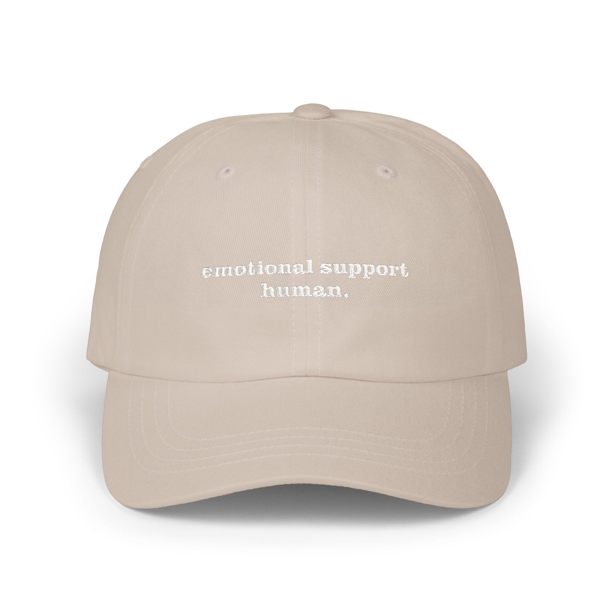 Premium Quality Emotional Support Human - Embroidered Dad Hat khaki