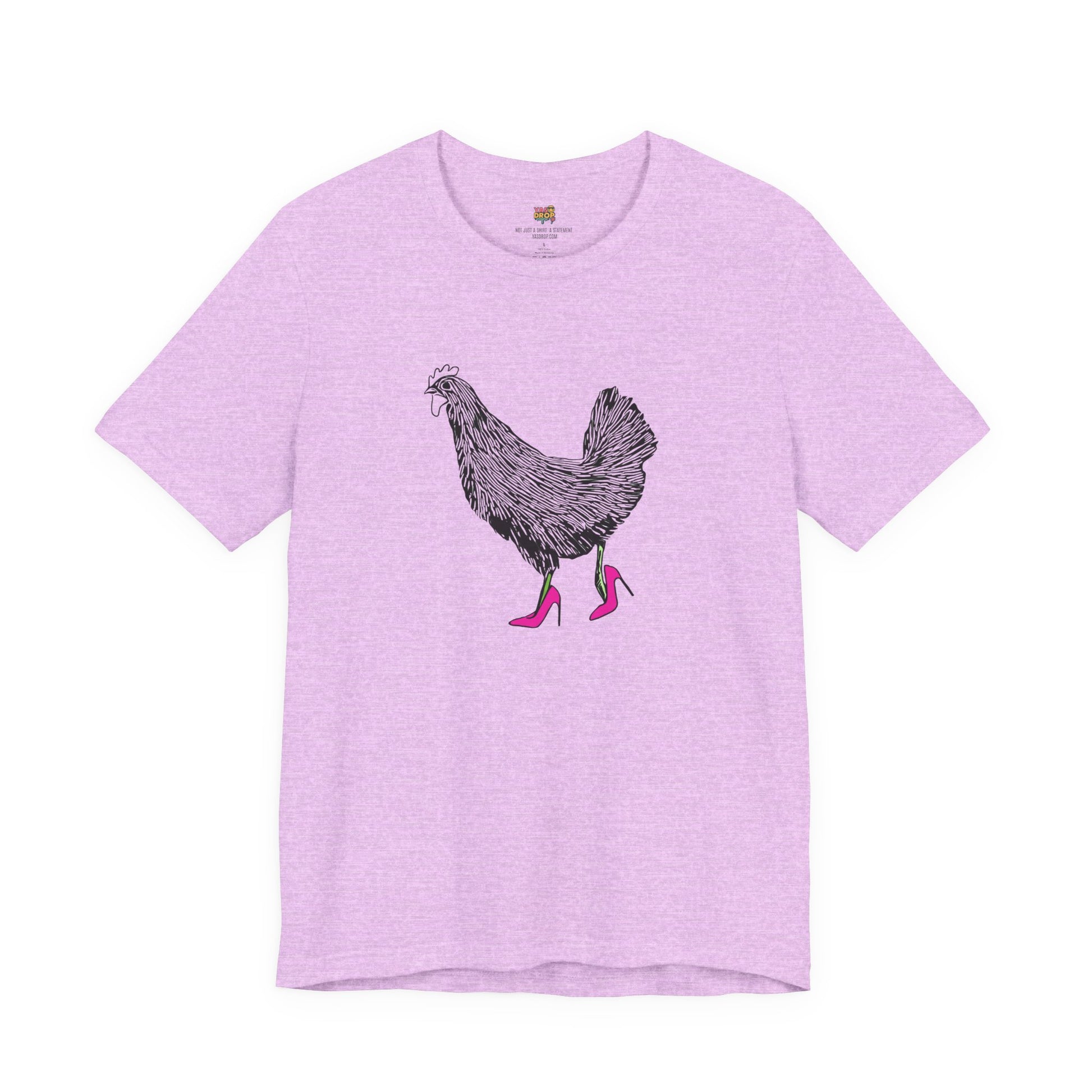 "Serving Looks" Chicken in Heels Graphic Tee – Ironic Minimalist Streetwear
