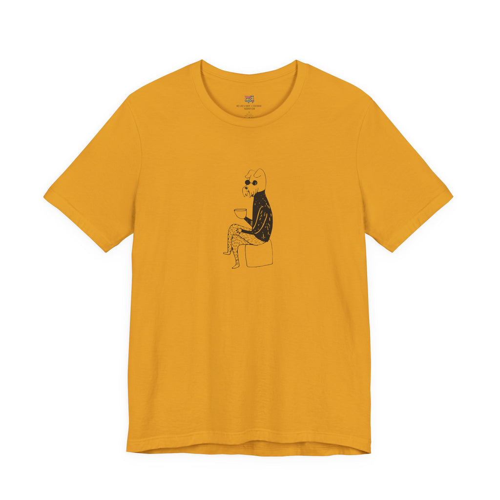 "Unbothered" Minimalist Hipster Dog Graphic Tee – Lofi Aesthetic Streetwear mustard