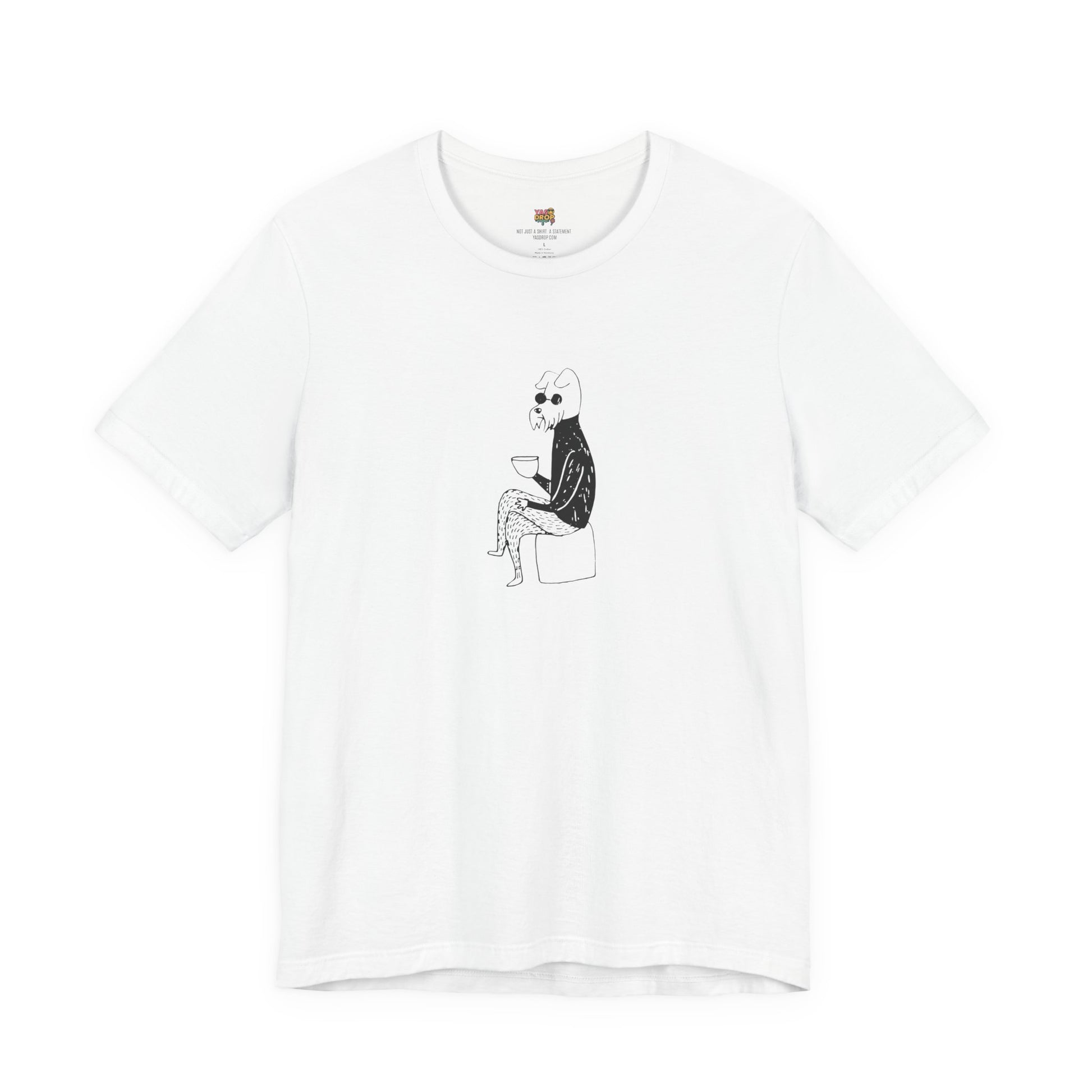 "Unbothered" Minimalist Hipster Dog Graphic Tee – Lofi Aesthetic Streetwear white