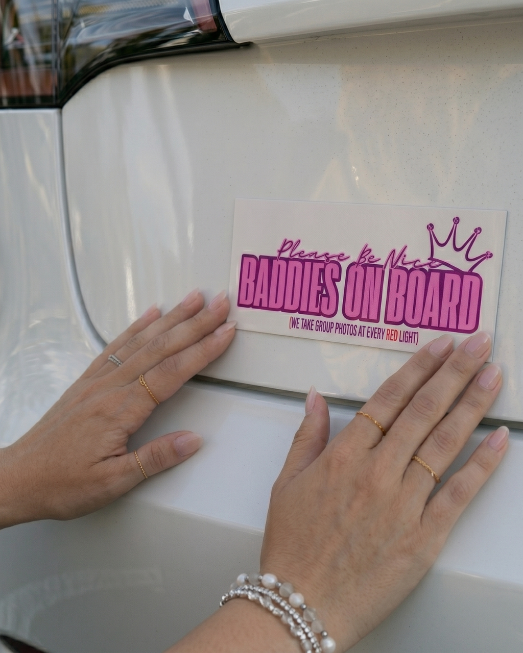 Baddies On Board Magnetic Car Sign – The Viral "Red Light" Magnet