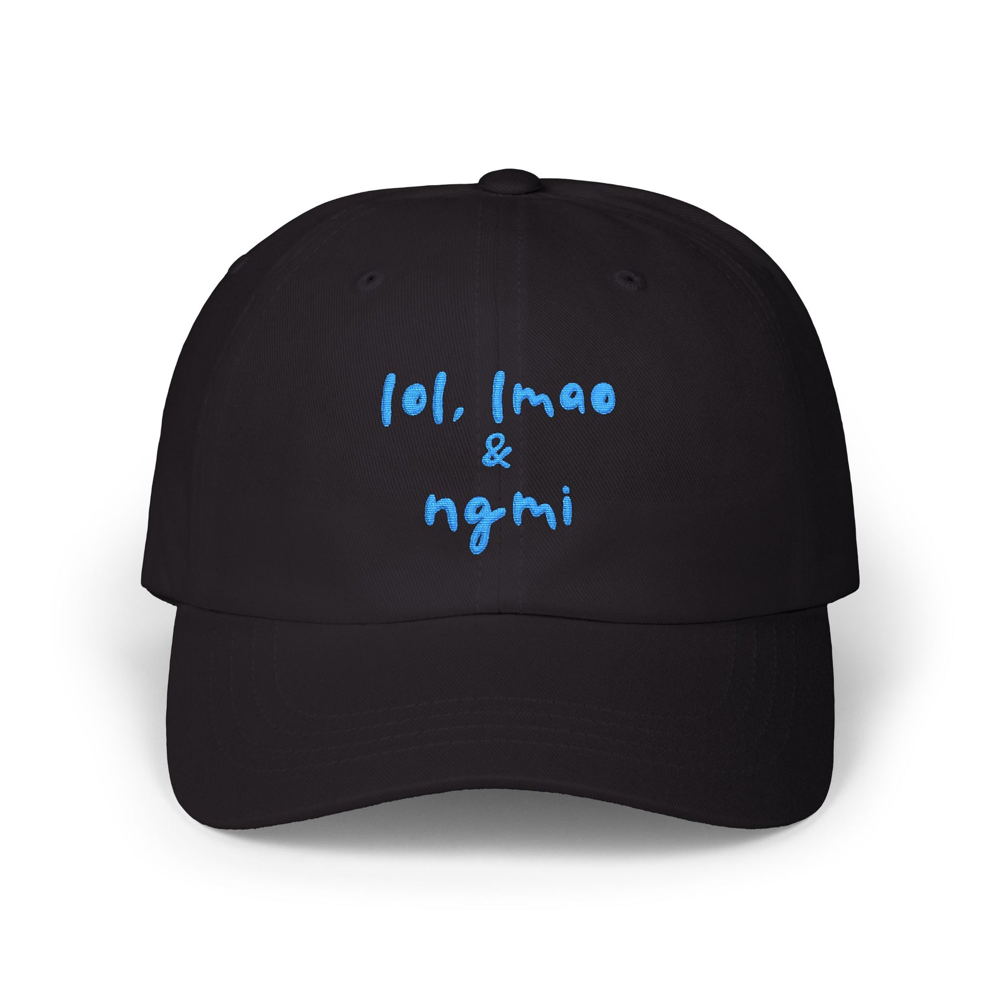 lol lmao & ngmi Dad Hat | Ironic Internet Meme Baseball Cap black