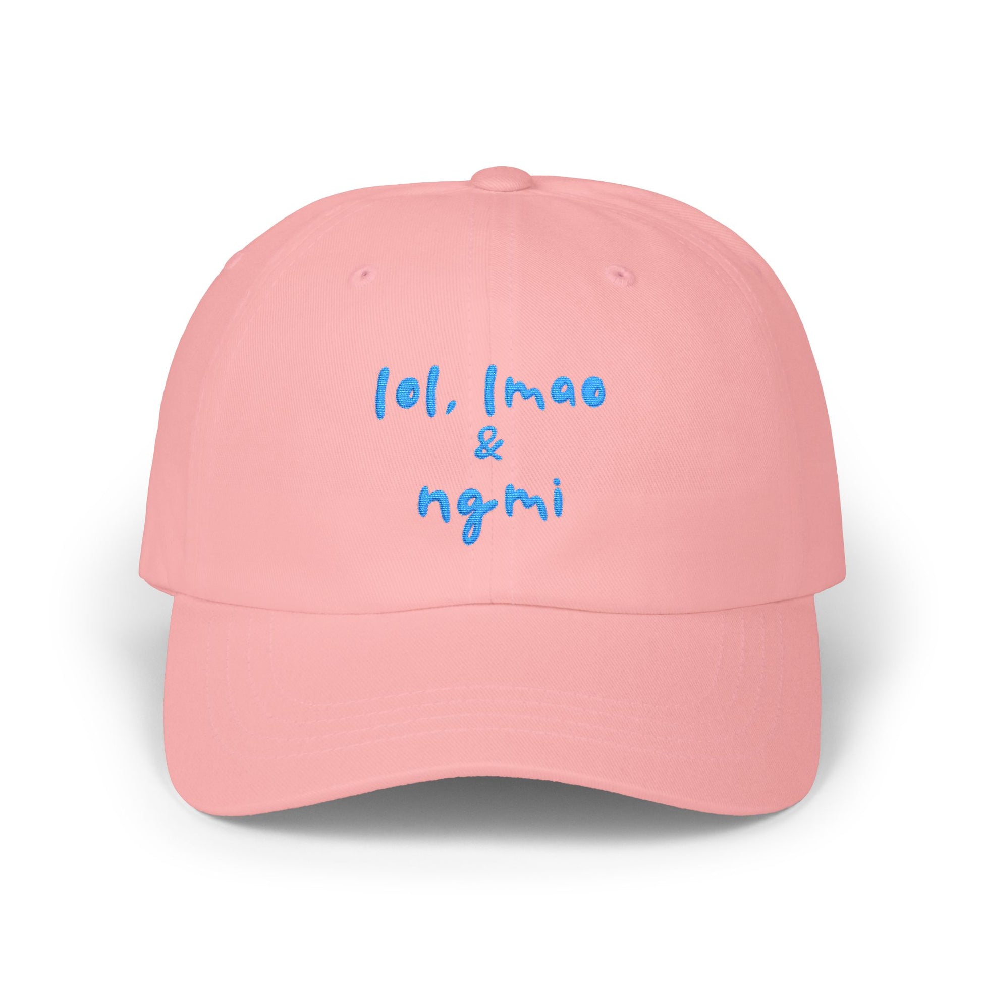 lol lmao & ngmi Dad Hat | Ironic Internet Meme Baseball Cappink